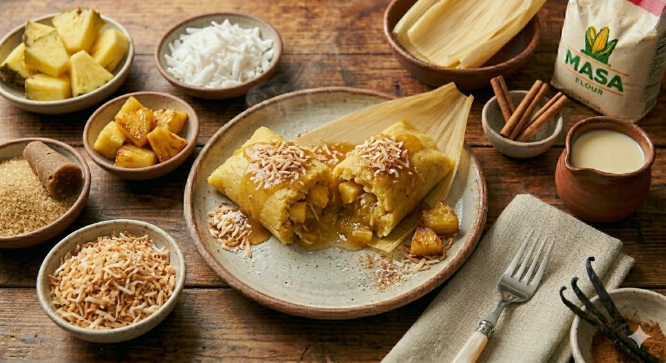 Tamales de Piña con coco