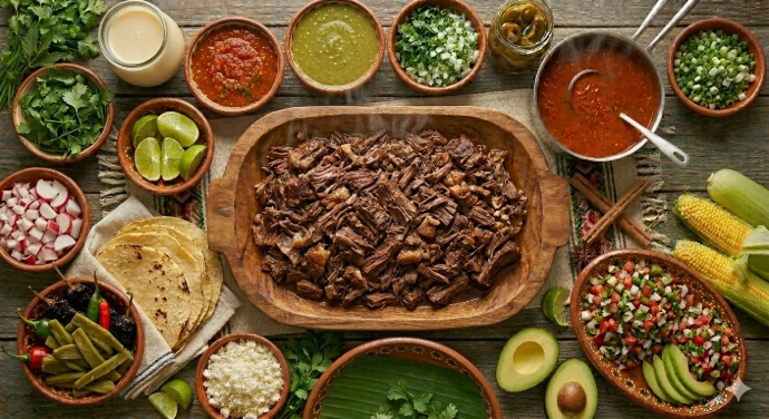 Barbacoa de res (labio, cachete, maciza o lengua)